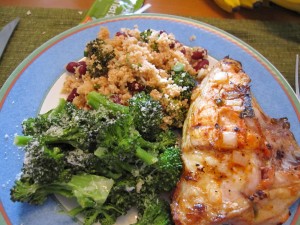 Grilled Chicken, Broccoli and Couscous Salad